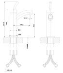 LM5106S - Смеситель для умывальника монолитный, сталь